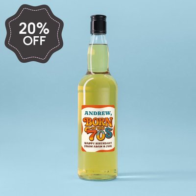 Personalised Born In The 70's Whisky 70cl