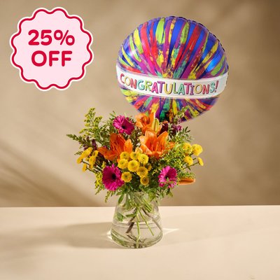 The Keep on Smiling & Congratulations Balloon Gift Set