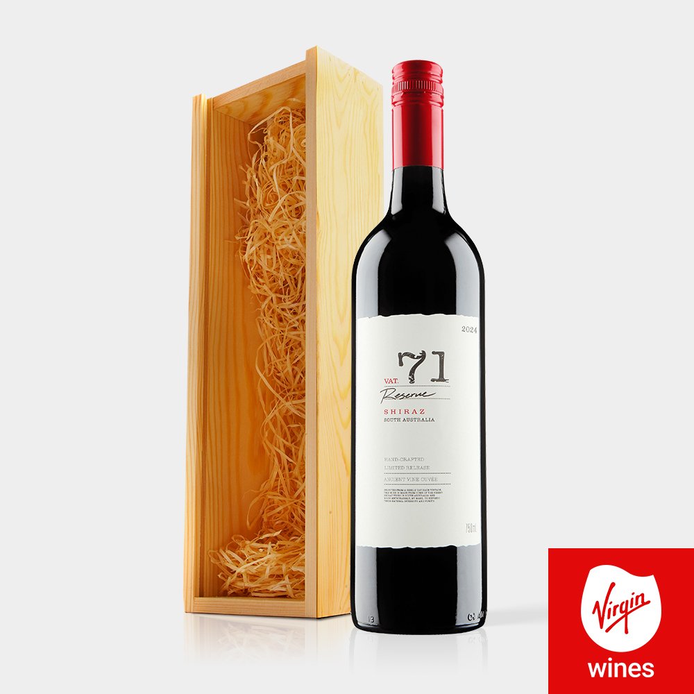 Virgin Wines Shiraz Vat 71 Reserve Wooden Gift Box 75Cl