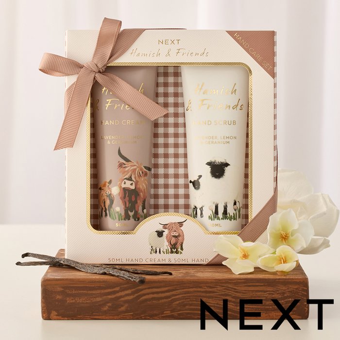 NEXT Set of 2 Hamish The Highland Cow Hand Cream and Scrub Gift Set