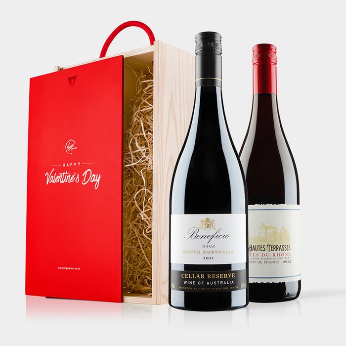 Virgin Wines Couples Red Wine Duo in Wooden Gift Box