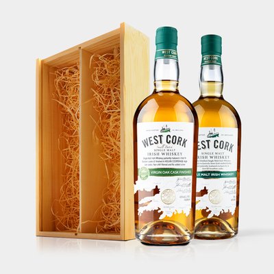 Westcork Irish Whisky Duo in Wooden Gift Box
