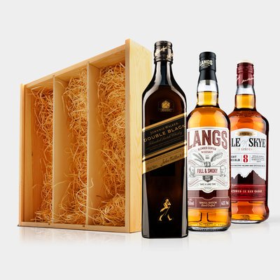 Scottish Whisky Trio in Wooden Gift Box