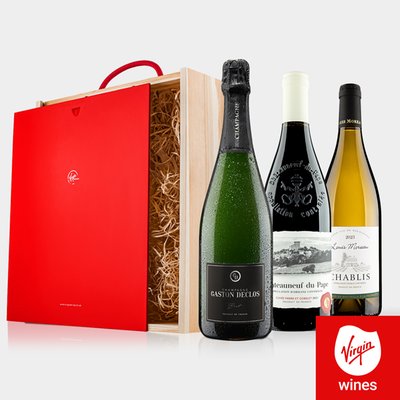 Virgin Wines Fathers Day Ultimate Wine Trio with Chateauneuf du Pape, Chablis and Champagne