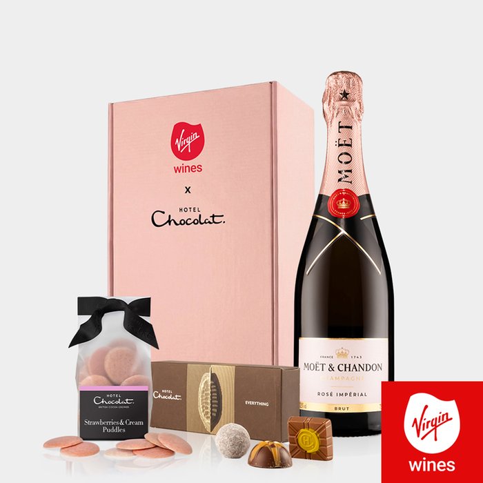 Moet Champagne Rosé and Hotel Chocolat Gift