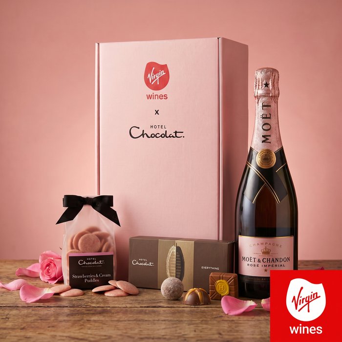 Moet Champagne Rosé and Hotel Chocolat Gift