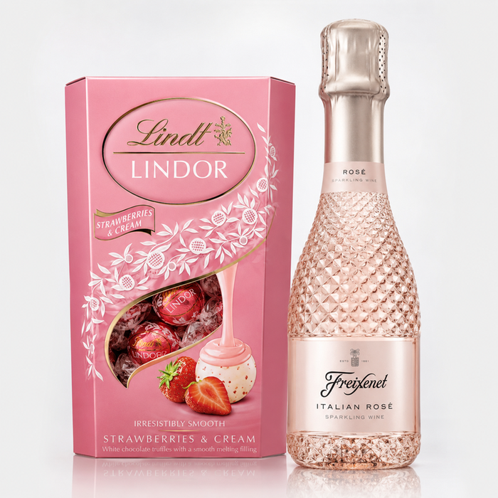 Mini Rose Friexenet 20cl & Lindt Strawberries & Cream 200g