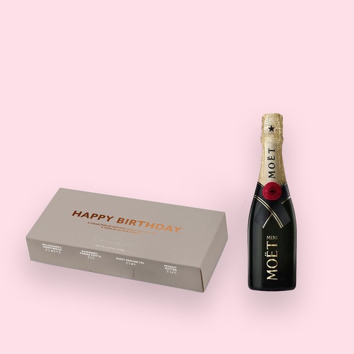 Hotel Chocolat Happy Birthday Chocolates & Moet Brut 20cl