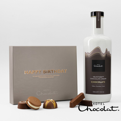 Hotel Chocolat Happy Birthday Gift Box & Velvetised Classic Cream Gift Set