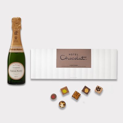 Laurent Perrier Brut 20cl & Hotel Chocolat Everything Sleekster Chocolates 355g Gift Set