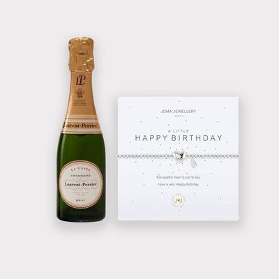 Laurent Perrier Brut 20cl & Joma Jewellery 'A Little Happy Birthday' Bracelet Gift Set