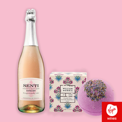 Virgin Wines Senti Prosecco Rosé 75cl & William Morris Lavender Bath Bomb