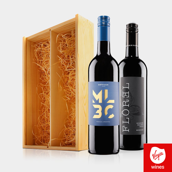 Virgin Wines Argentinean Malbec Duo in Wooden Gift Box