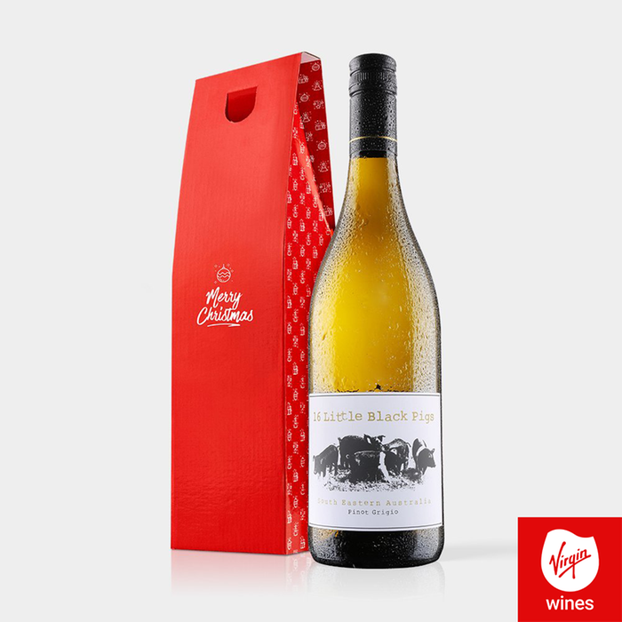 Merry Christmas Virgin Wines Black Pig Pinot Grigio Gift