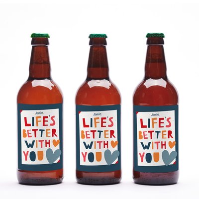 Personalise Life's Better With You Beer Trio 3x500ml