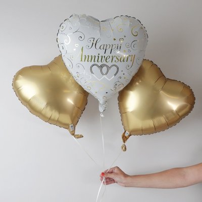 Anniversary Heart Balloon Trio