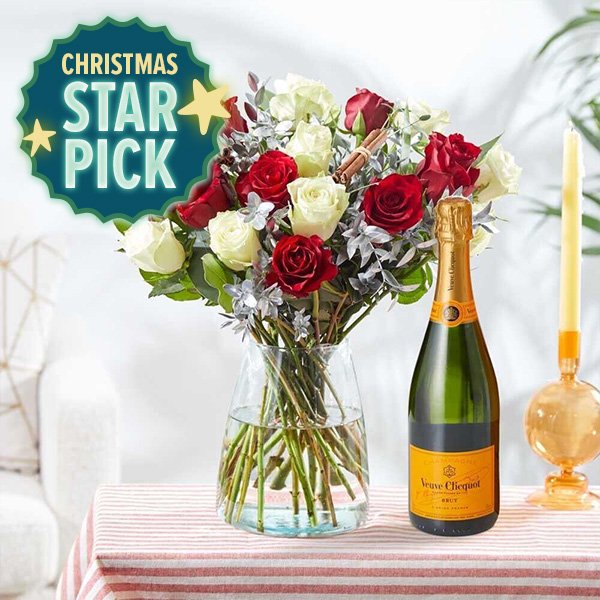 Luxury Christmas Roses with Veuve Clicquot Brut