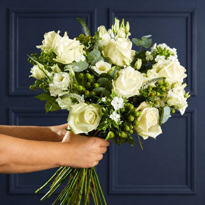 White Veronica, Roses & Phlox Bouquet