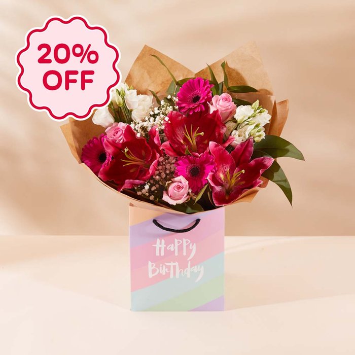 Happy Birthday Pink Blush Gift Bag