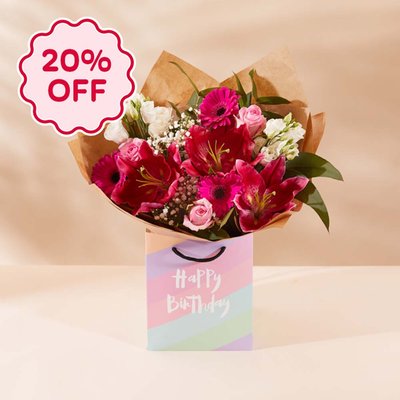 Happy Birthday Pink Blush Gift Bag
