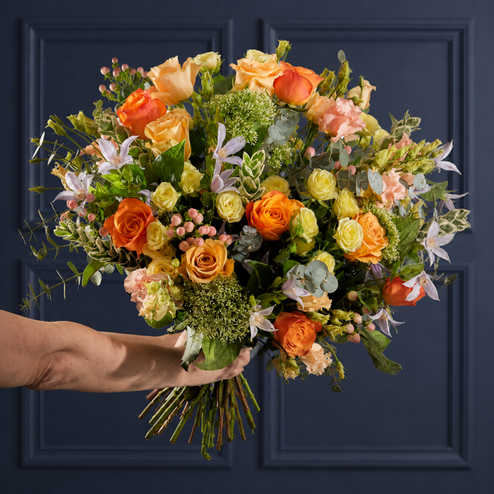 Lisianthus, Hypericum & Clematis Bouquet