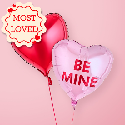 Be Mine Red Heart Balloon Duo 