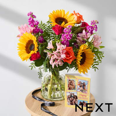 Bright Sunflower, Rose & Alstroemeria Bouquet