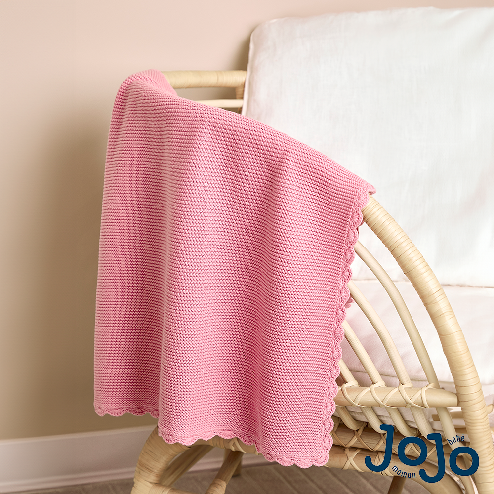 Jojo Maman Bebe Jojo Maman BÃ©bÃ© Dusky Pink Scalloped Edge Blanket