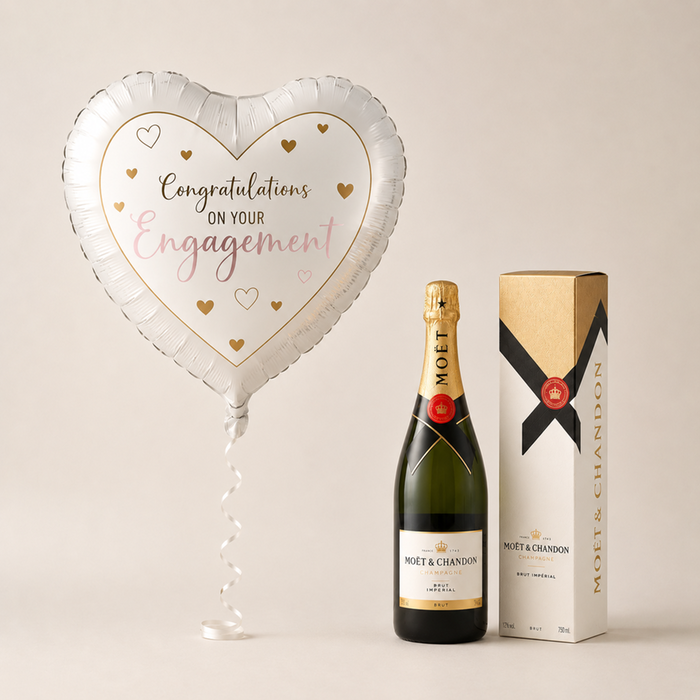 Engagement Balloon and Moet Champagne Gift Set