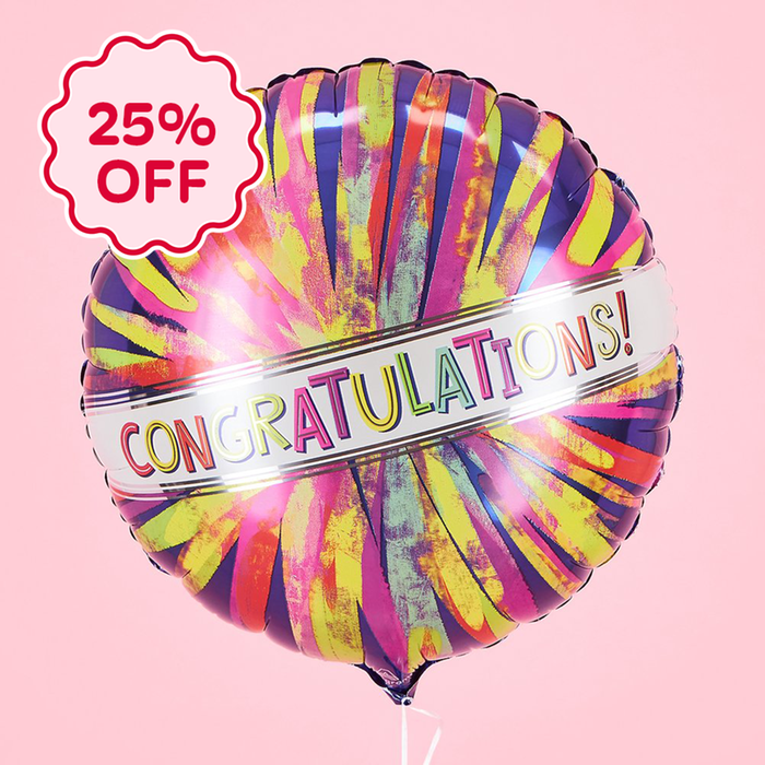Congratulations Multi Coloured Balloon