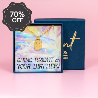 Shine Bright On Your Birthday Gold Necklace