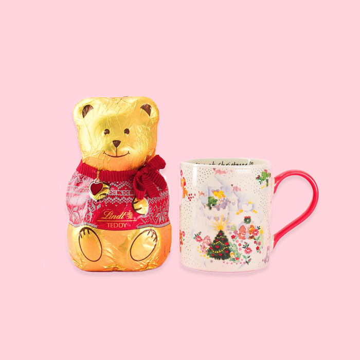 Cath Kidston Care Bears Xmas Mug & Lindt Milk Chocolate Teddy Bear 200g