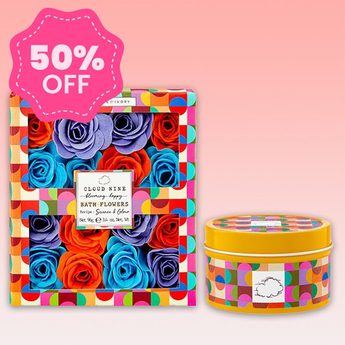 Cloud Nine Bath Flowers & Tin Candle