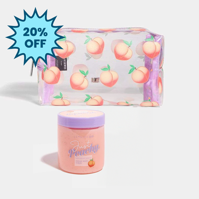 Skinny Dip Peach Body Scrub & Makeup Bag 