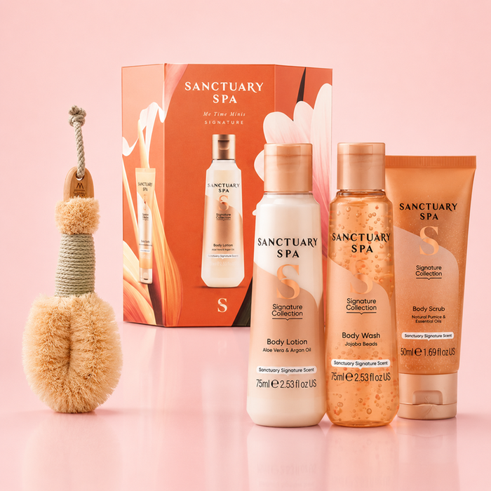 Sisal Body Brush & Sanctuary Spa Me Time Minis