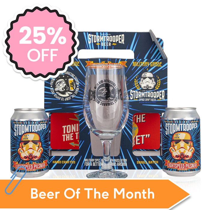 Stormtrooper Beer Lightspeed Lager Twin Can & Glass Gift Pack 2x330 ml