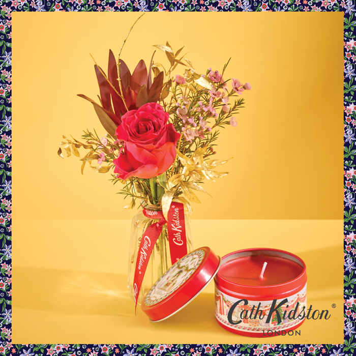 Cath Kidston Ruby Posy & Vase with Red Berry Tin Candle