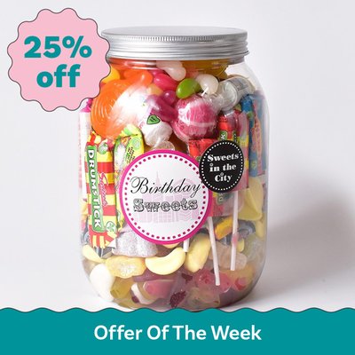 Birthday Retro Sweetie Jar 1kg