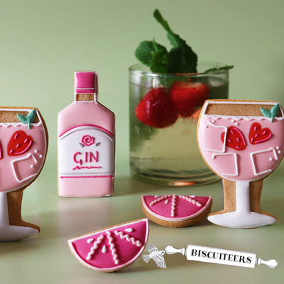 Biscuiteers Hand-Iced Pink Gin And Tonic Biscuits