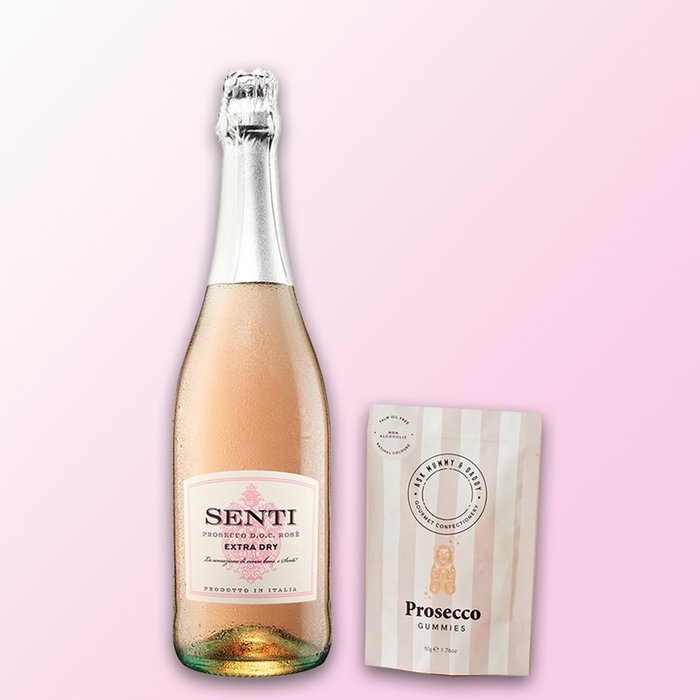 Senti Rose Prosecco and Prosecco Sweets Gift Set