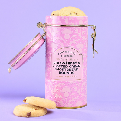 C&B Strawberry & Clotted Cream Shortbreads Rounds Tins