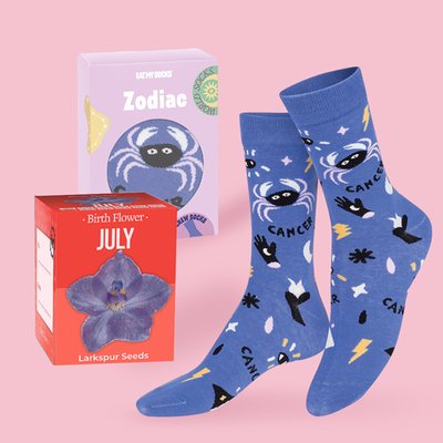 Grow Your Own July Birth Flower & Cancer Socks