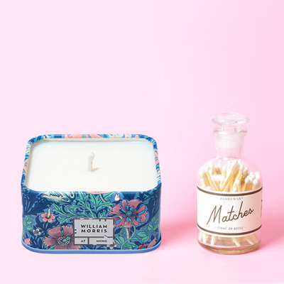 William Morris At Home Beautiful Sleep Square Tin Candle & Matches Gift Set