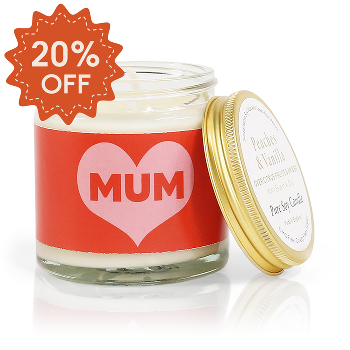 Aery Mum Heart Peaches & Vanilla Soy Candle