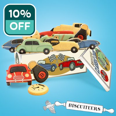 Biscuiteers Hand-Iced Classic Car Show Luxe Biscuit Tin