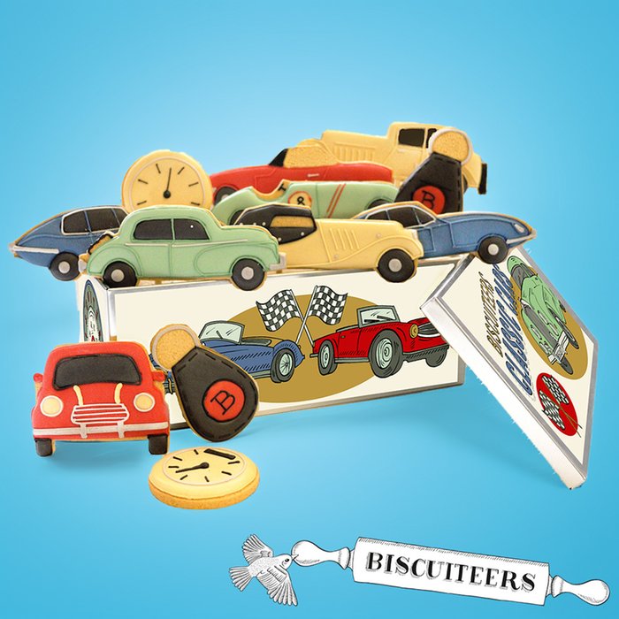 Biscuiteers Hand-Iced Classic Car Show Luxe Biscuit Tin