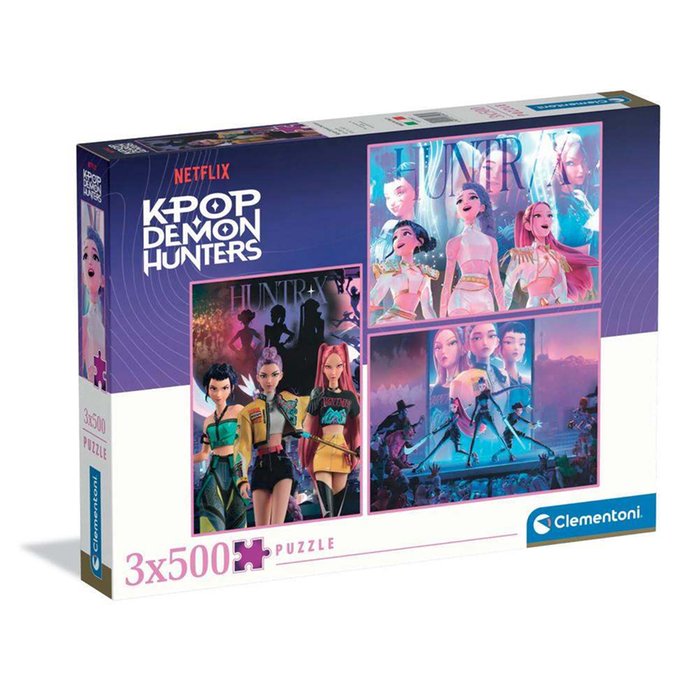 KPop Demon Hunters 3 x 500 Piece Puzzle Set