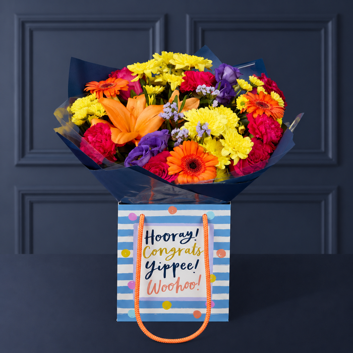 Bright Germini and Carnation Bouquet
