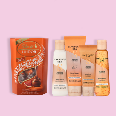 Lindt Lindor Milk Blood Orange Chocolate Truffles (200g) & Sanctuary Spa Petite Retreat