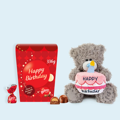 Maltesers Truffles 'Happy Birthday' Gift Box 336g & Tatty Teddy 18cm Birthday Bear